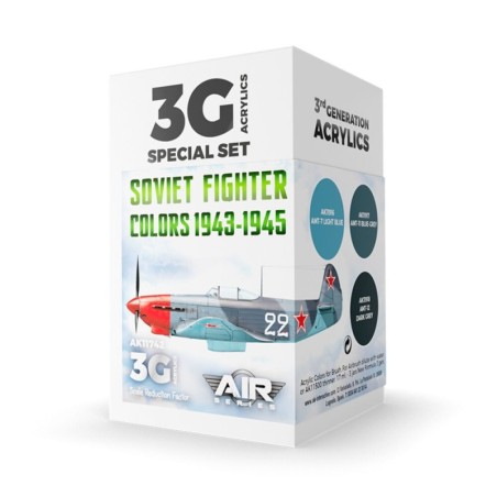 AK - Set de peintures 3gen : Soviet Fighter Colors 1943 - 1945