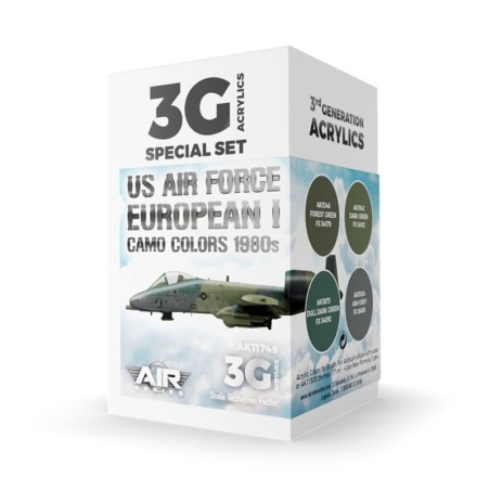 AK - Set de peintures 3gen : US Air Force European I Camo Colors 1980s