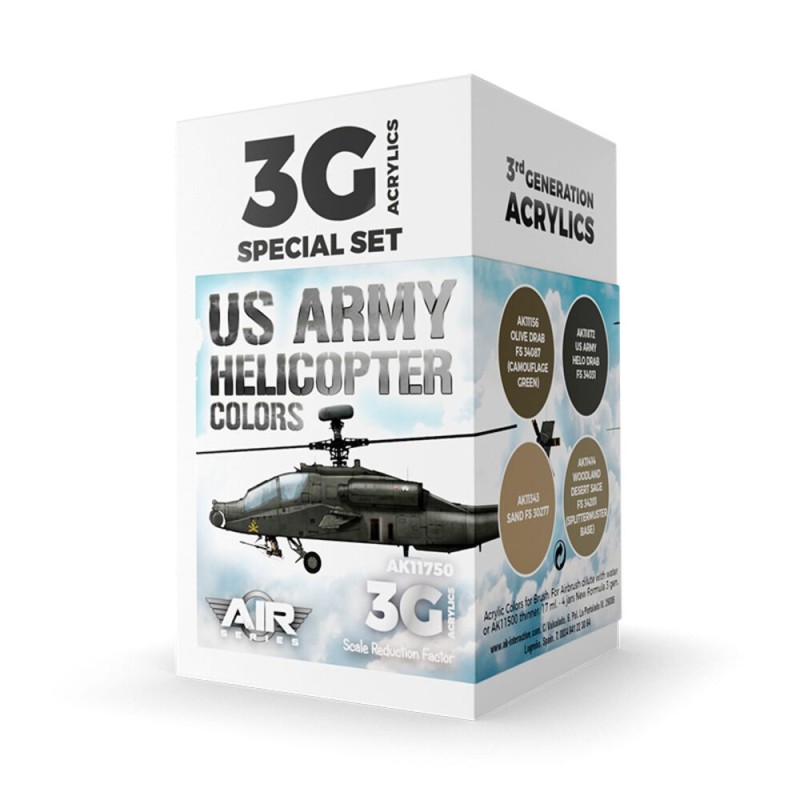 AK - Set de peintures 3gen : US Army Helicopter Colors