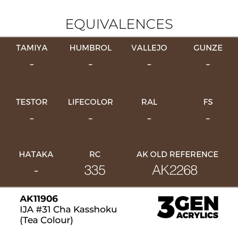  AK - Peinture 3gen : IJA 31 Cha Kasshoku (Tea Colour)