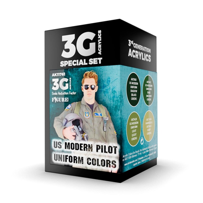 AK - Set de peintures 3gen : US Modern Pilot Uniform Colors