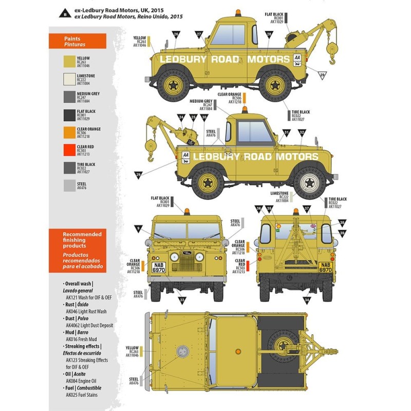  AK - Kit de modélisme : Land Rover 88 Series Iia - Crane / Tow Truck 1/35