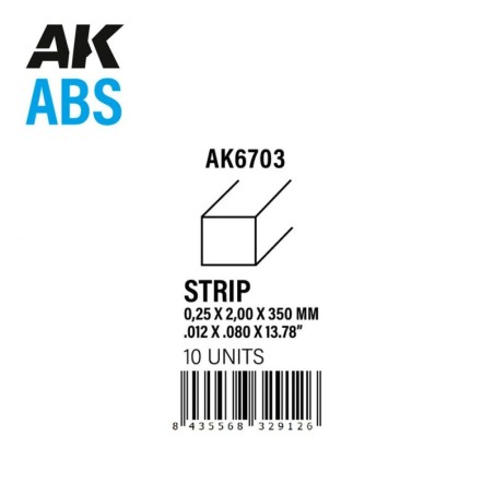 AK - Strips 0.25 x 2.00 x 350 mm - Abs Strip