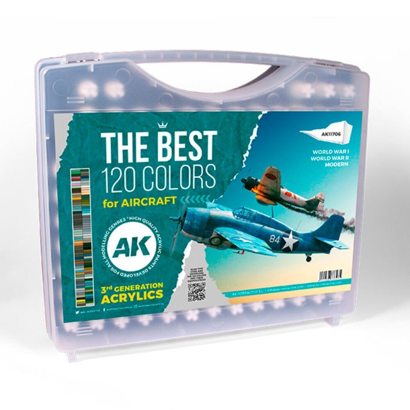 AK - Set de peintures 3gen : Plastic Briefcase 120 Aircraft Colors