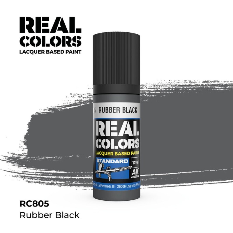 AK - Peinture Real Colors : Rubber Black - 17 ml