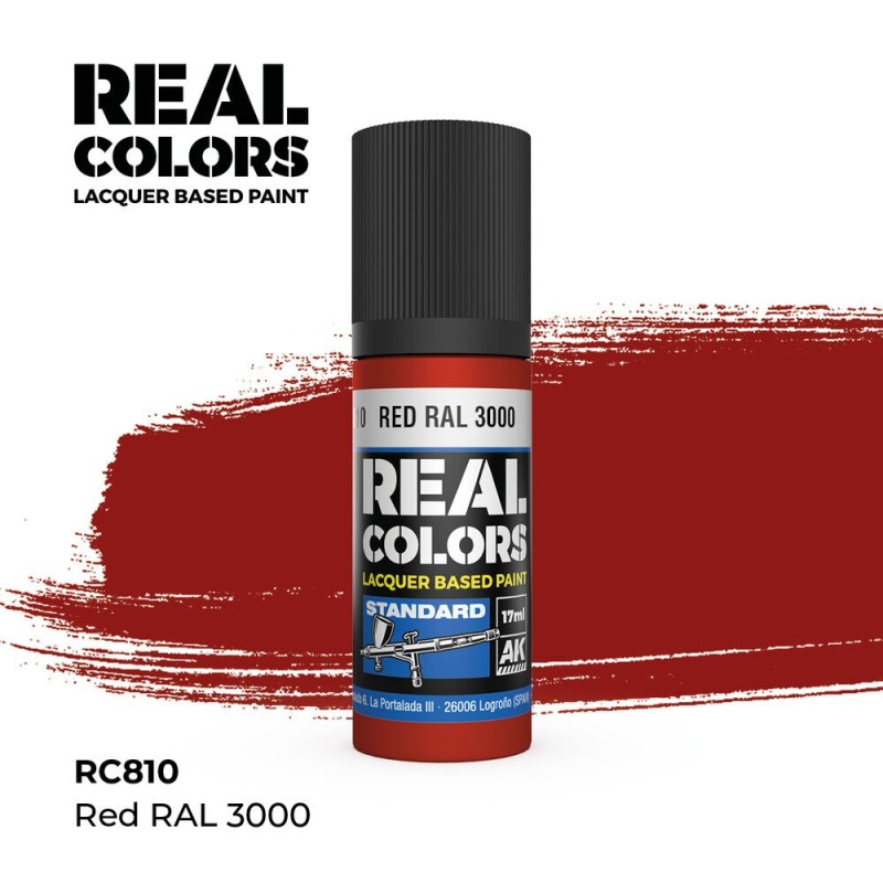 AK - Peinture Real Colors : Red RAL 3000 - 17 ml