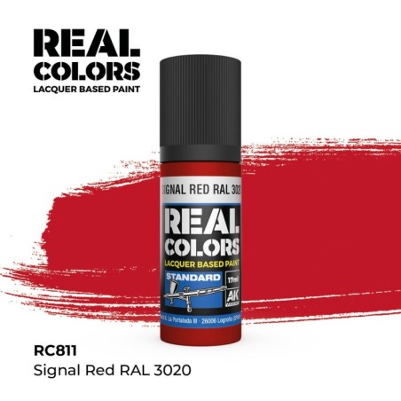 AK - Peinture Real Colors : Signal Red RAL 3020 - 17 ml