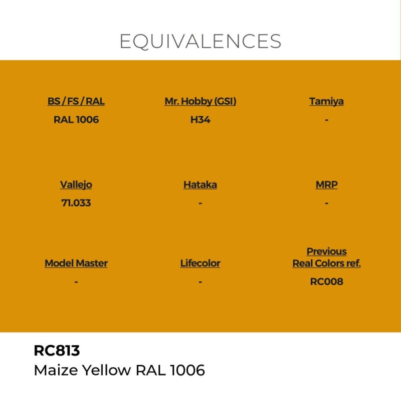  AK - Peinture Real Colors : Maize Yellow RAL 1006 - 17 ml