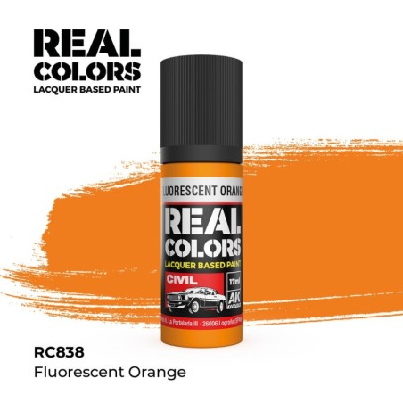 AK - Peinture Real Colors : Fluorescent Orange - 17 ml