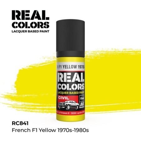 AK - Peinture Real Colors : French F1 Yellow 1970s - 1980s - 17 ml