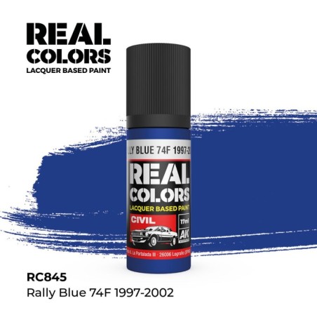 AK - Peinture Real Colors : Rally Blue 74F 1997 - 2002 - 17 ml