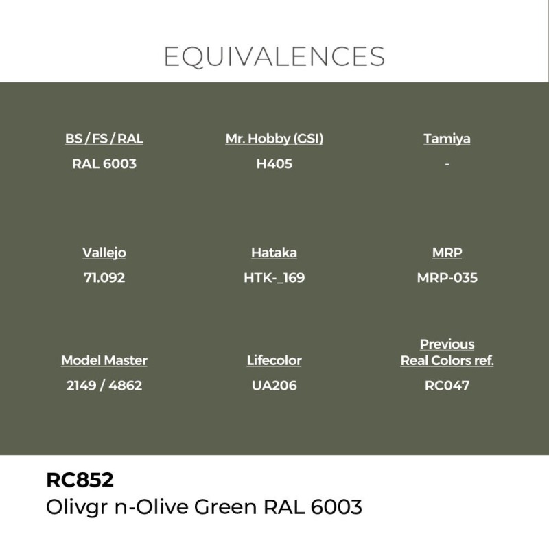  AK - Peinture Real Colors : Olivgrün - Olive Green RAL 6003 - 17 ml