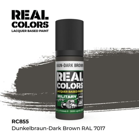 AK - Peinture Real Colors : Dunkelbraun - Dark Brown RAL 7017 - 17 ml