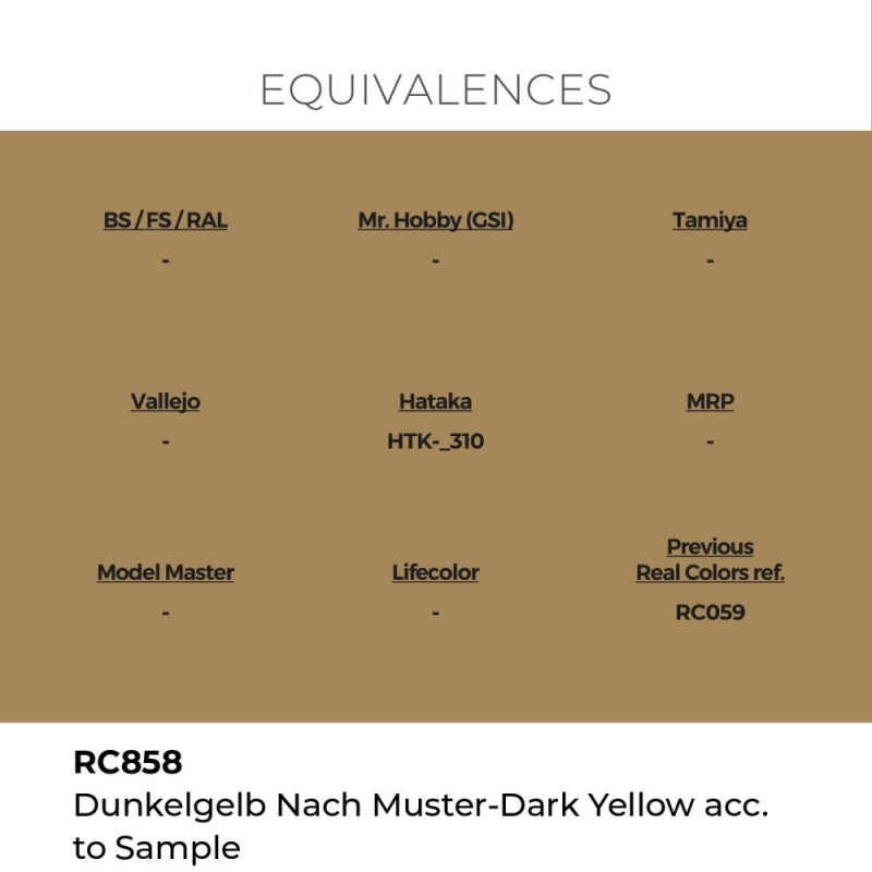  AK - Peinture Real Colors : Dunkelgelb Nach Muster - Dark Yellow acc. to Sample