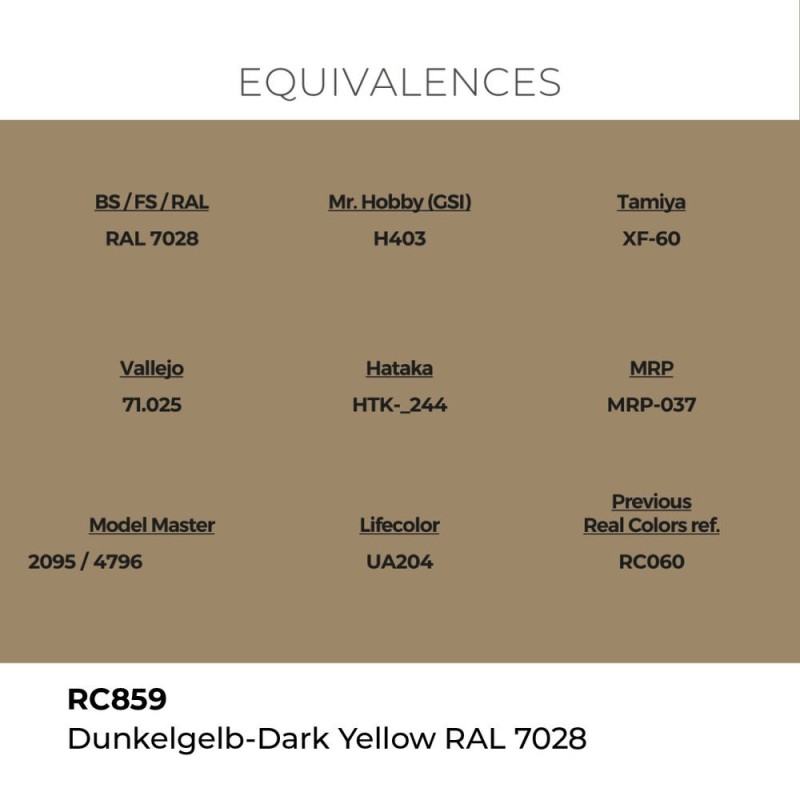  AK - Peinture Real Colors : Dunkelgelb - Dark Yellow RAL 7028 - 17 ml