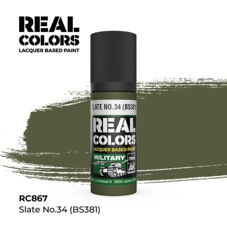 AK - Peinture Real Colors : Slate No.34 (BS381) - 17 ml