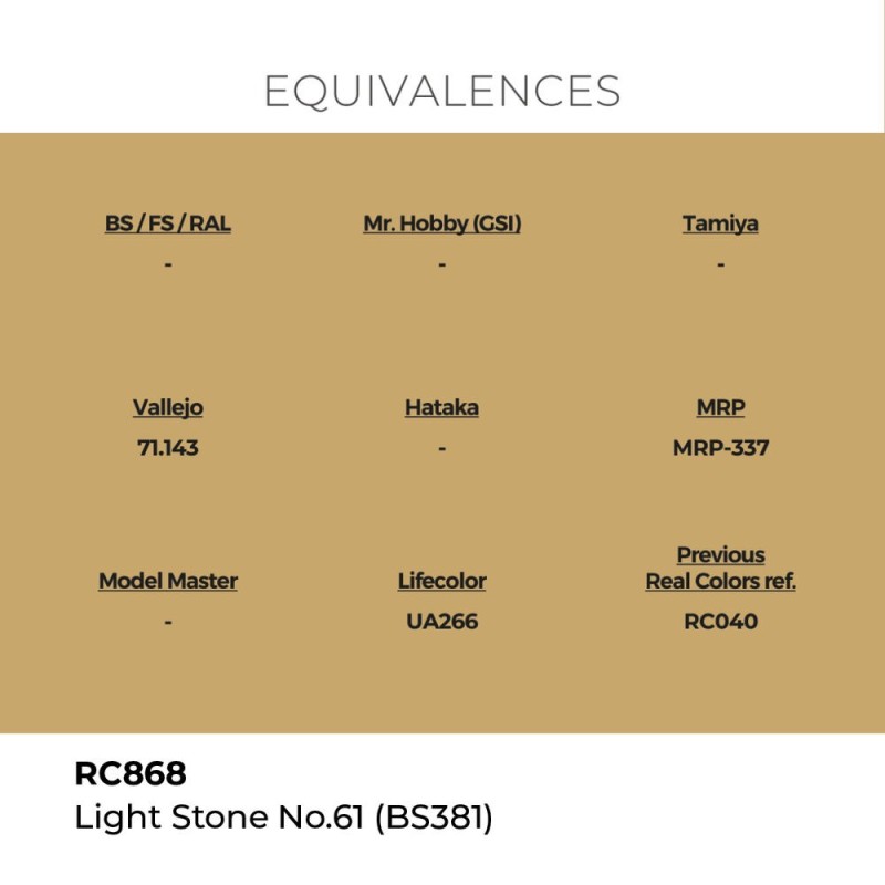  AK - Peinture Real Colors : Light Stone No.61 (BS381) - 17 ml