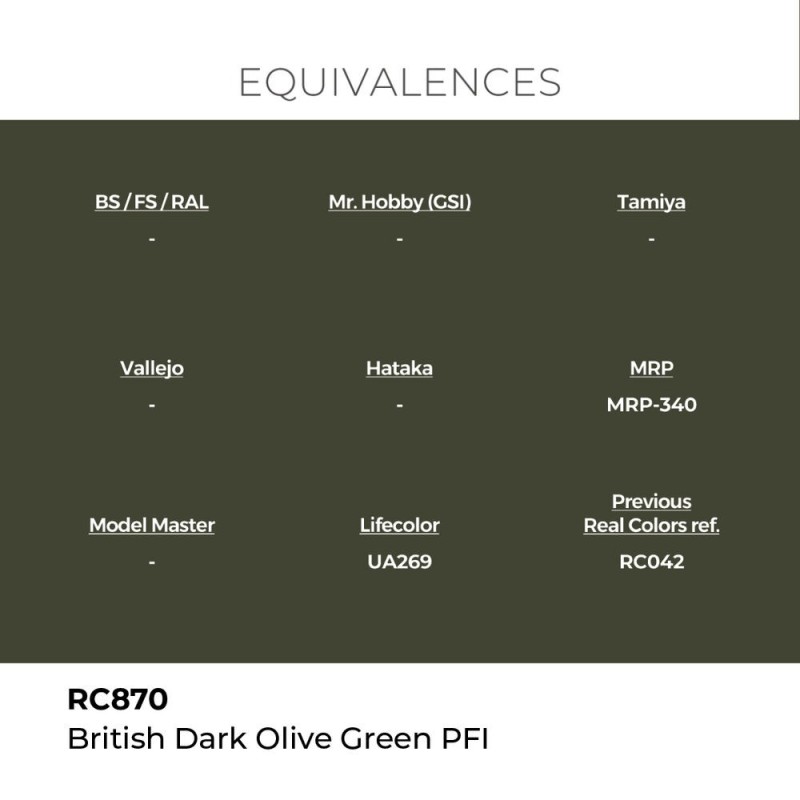  AK - Peinture Real Colors : British Dark Olive Green Pfi - 17 ml