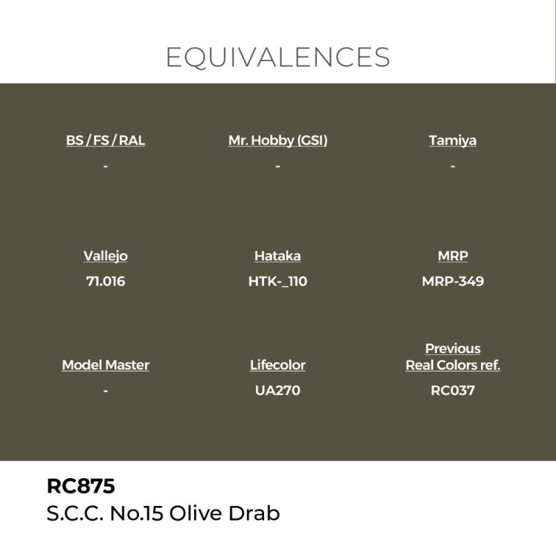  AK - Peinture Real Colors : S.c.c. No.15 Olive Drab - 17 ml
