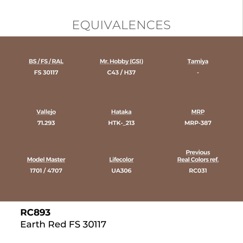  AK - Peinture Real Colors : Earth Red FS 30117 - 17 ml