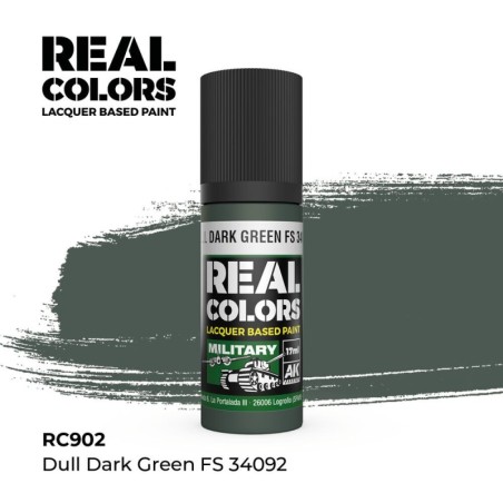 AK - Peinture Real Colors : Dull Dark Green FS 34092 - 17 ml