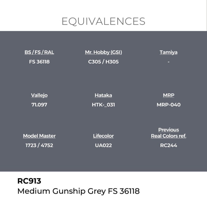  AK - Peinture Real Colors : Medium Gunship Grey FS 36118 - 17 ml