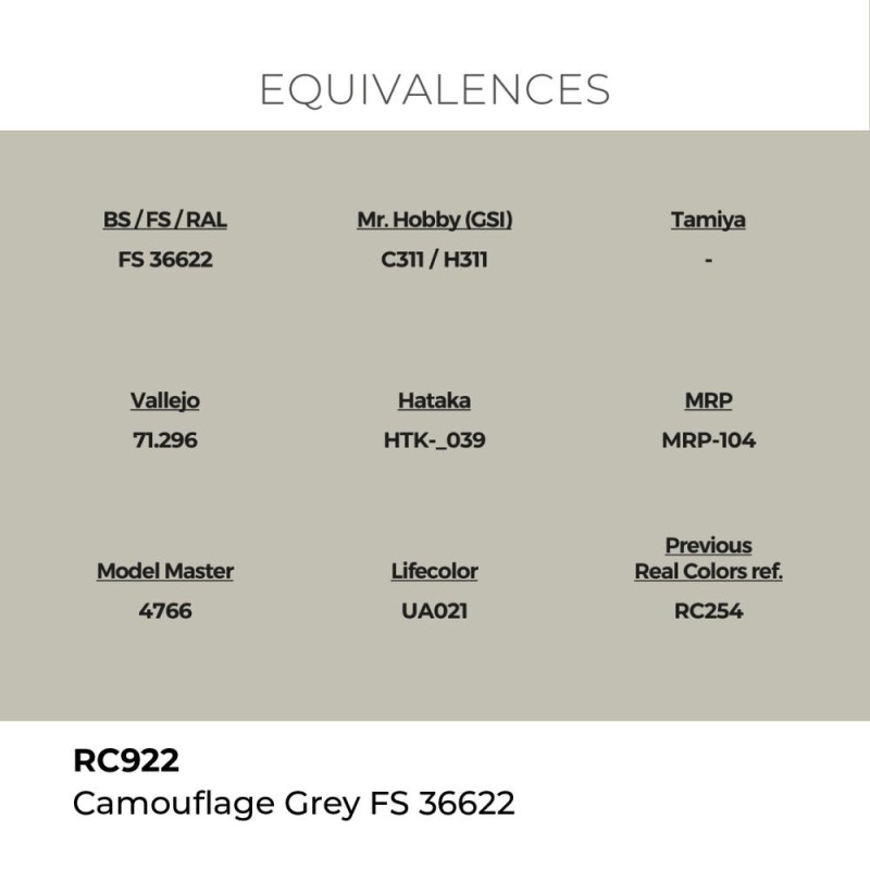  AK - Peinture Real Colors : Camouflage Grey FS 36622 - 17 ml