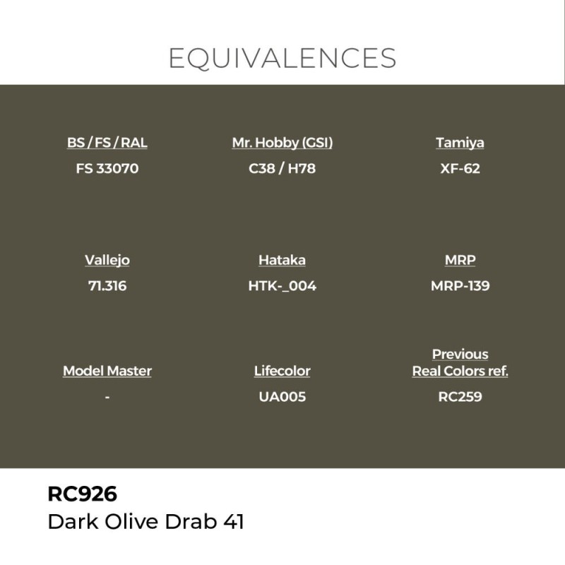  AK - Peinture Real Colors : Dark Olive Drab 41 - 17 ml