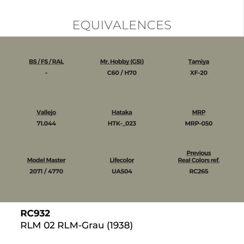  AK - Peinture Real Colors : RLM 02 RLM - Grau (1938) - 17 ml
