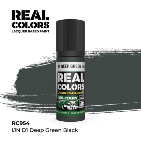 AK - Peinture Real Colors : IJN D1 Deep Green Black - 17 ml