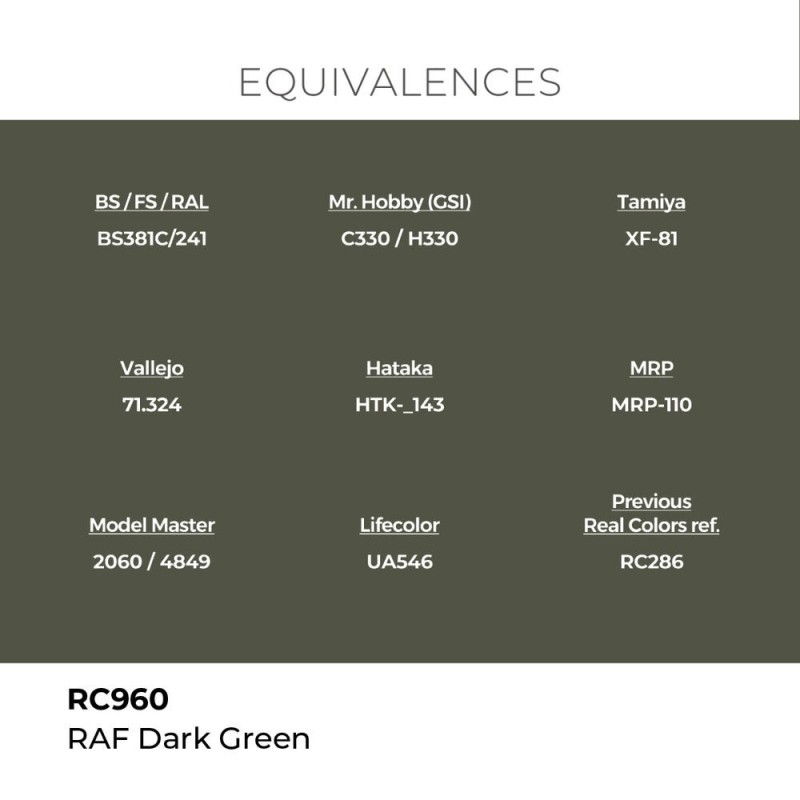  AK - Peinture Real Colors : RAF Dark Green - 17 ml