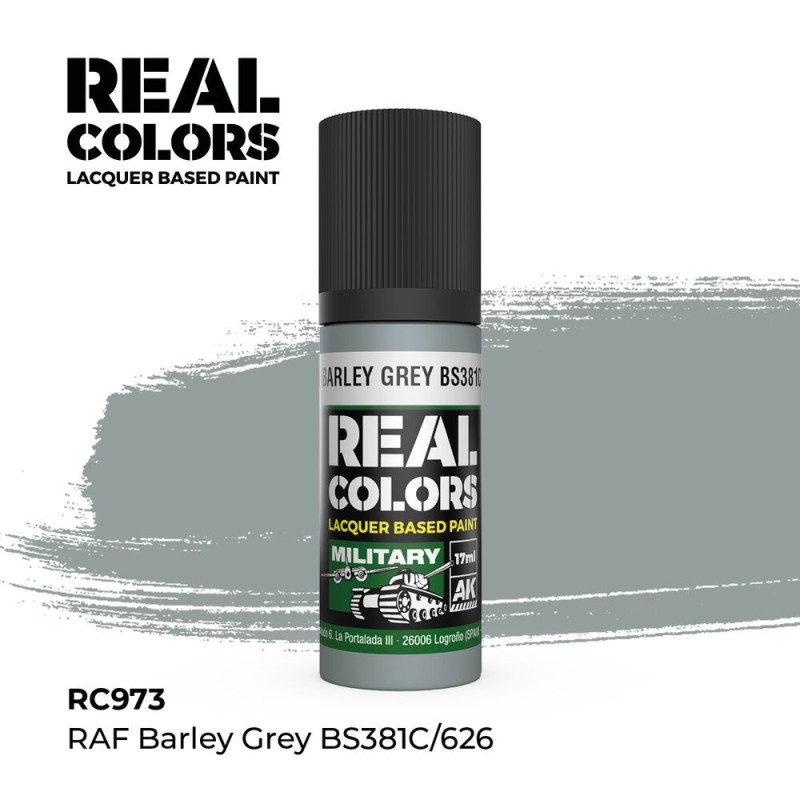 AK - Peinture Real Colors : RAF Barley Grey Bs381c/626 - 17 ml