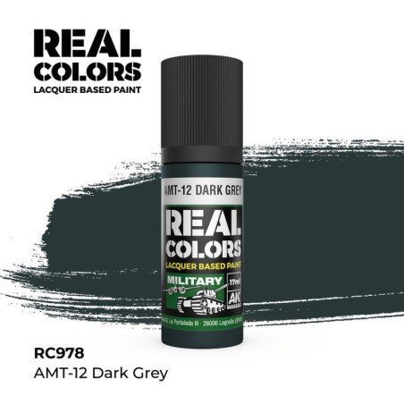 AK - Peinture Real Colors : Amt - 12 Dark Grey - 17 ml