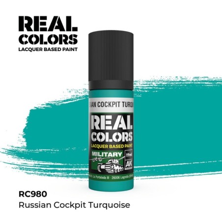 AK - Peinture Real Colors : Russian Cockpit Torquoise - 17 ml