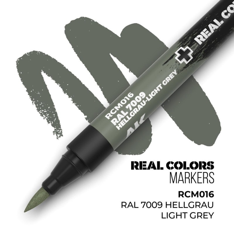  AK - Peinture Real Colors : Real Colors Markers: RAL 7009 Hellgrau - Light Grey