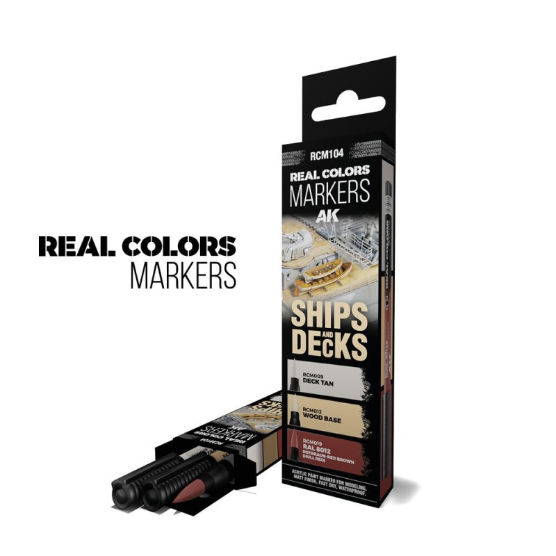 AK - Peinture Real Colors : Ships & Decks - 3 Real Colors Markers