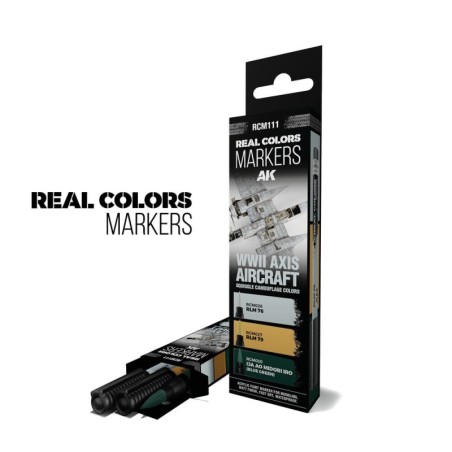 AK - Peinture Real Colors : WWII Axis Aircraft Squiggle Camouflage Colors - 3 Real Colors Markers