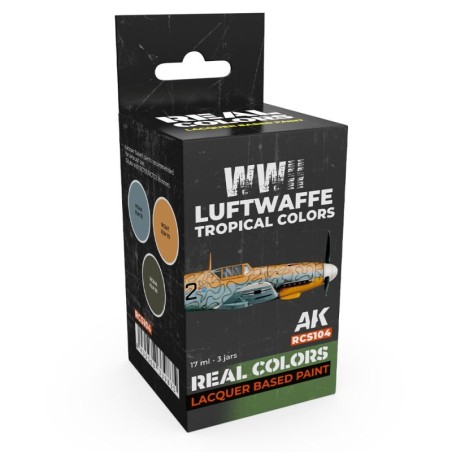 AK - Set de peintures Real Colors : WWII Luftwaffe Tropical Colors