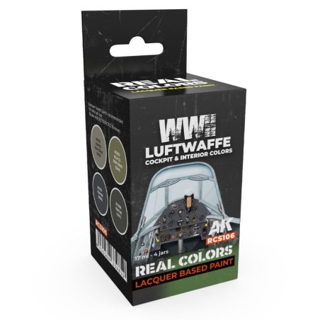AK - Set de peintures Real Colors : WWII Luftwaffe Cockpit & Interior Colors
