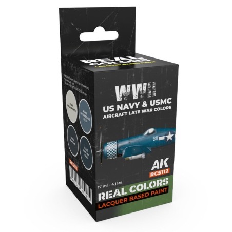 AK - Set de peintures Real Colors : WWII US Navy & USMC Aircraft Late War Colors