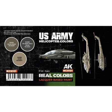 AK - Set de peintures Real Colors : US Army Helicopter Colors