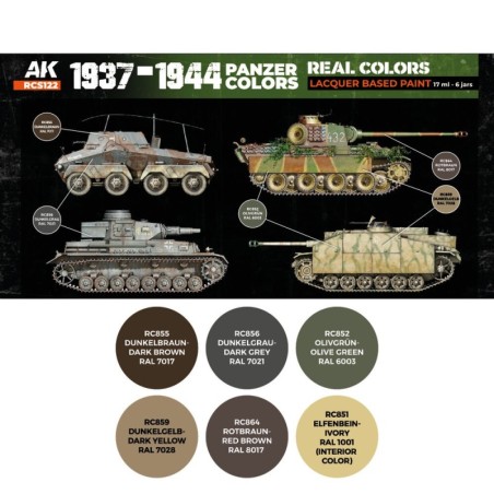 AK - Set de peintures Real Colors : 1937 - 1944 Panzer Colors