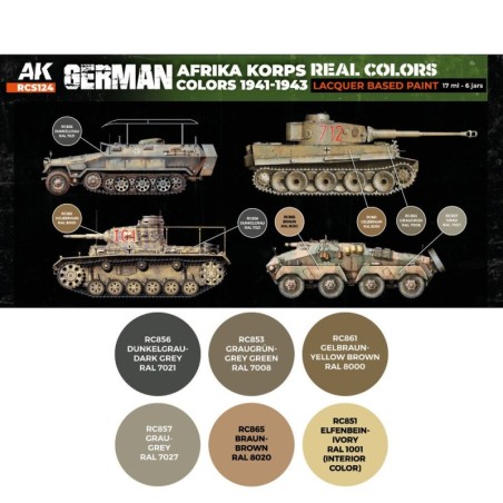 AK - Set de peintures Real Colors : German Afrika Korps Colors 1941 - 1943