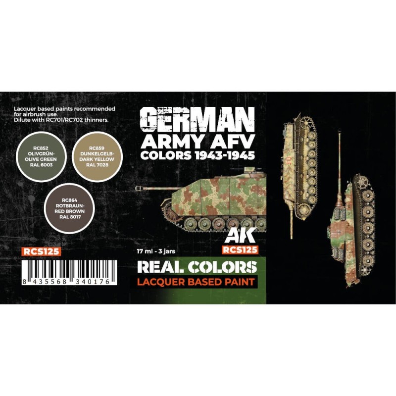 AK - Set de peintures Real Colors : German Army Afv Colors 1943 - 1945