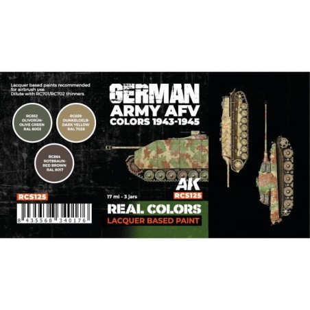 AK - Set de peintures Real Colors : German Army Afv Colors 1943 - 1945