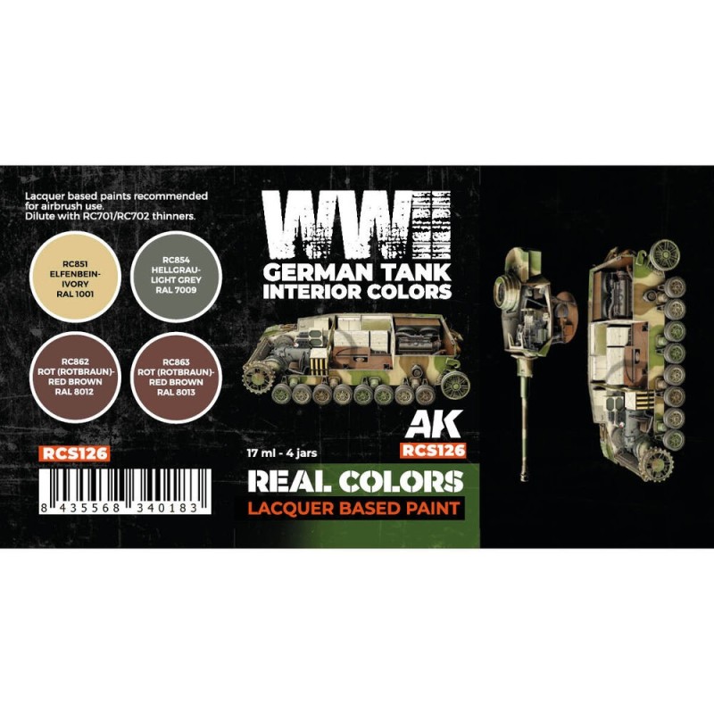 AK - Set de peintures Real Colors : WWII German Tank Interior Colors