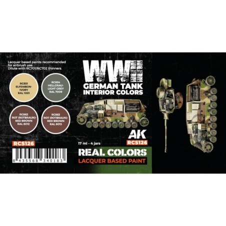 AK - Set de peintures Real Colors : WWII German Tank Interior Colors
