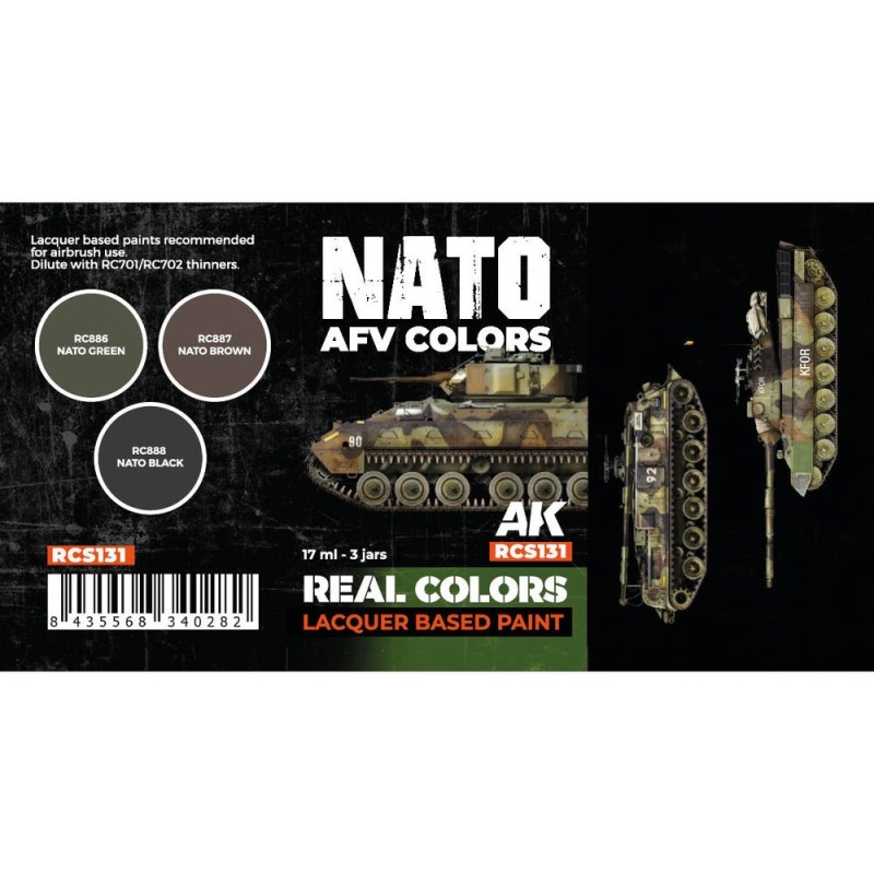 AK - Set de peintures Real Colors : NATO Afv Colors