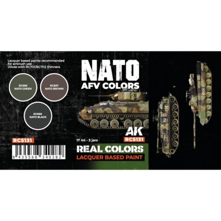 AK - Set de peintures Real Colors : NATO Afv Colors