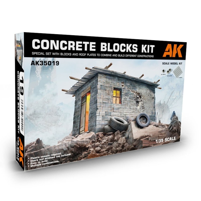 AK - Kit de modélisme : Concrete Blocks Kit 1/35 Scale